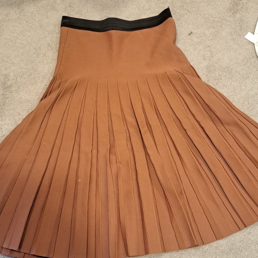Brown Pleated Skirt